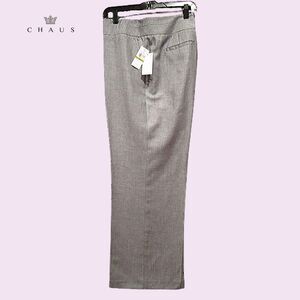 CHAUS NEW Minimalist MODERN CHIIC Wide Waistband Straight Wide Leg Dress Pant 14